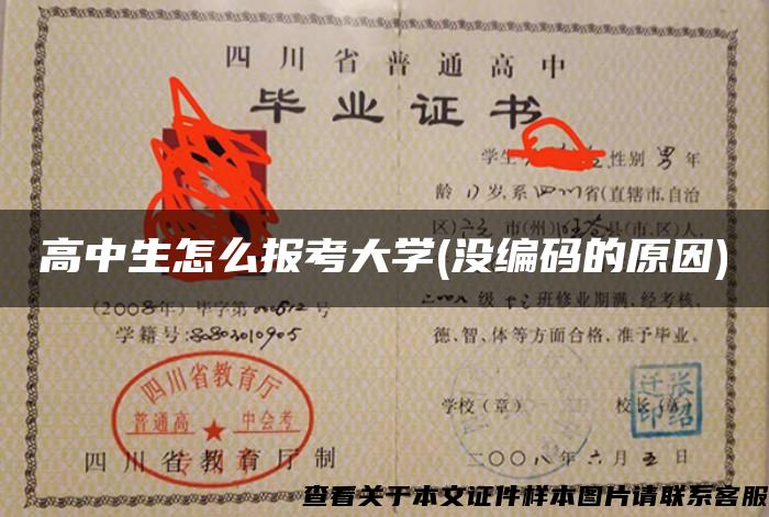 高中生怎么報考大學(沒編碼的原因)