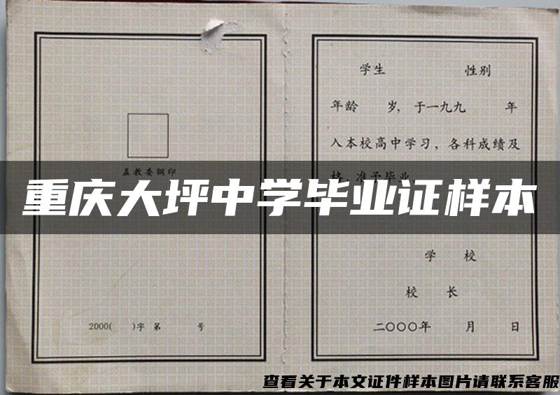 重慶大坪中學畢業證樣本