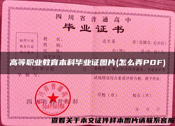 高等職業教育本科畢業證圖片(怎么弄PDF)