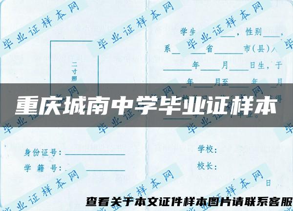 重慶城南中學畢業證樣本