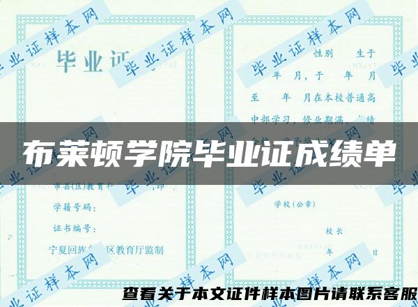 布萊頓學院畢業證成績單