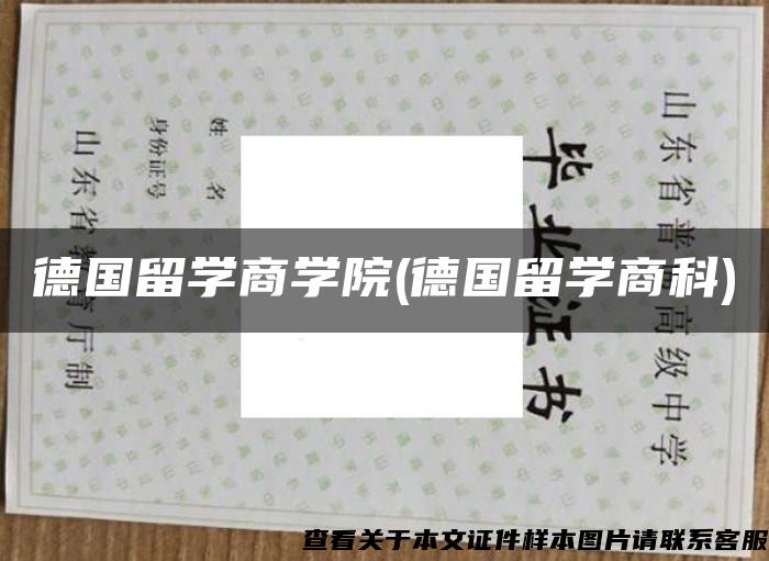 德國留學商學院(德國留學商科)