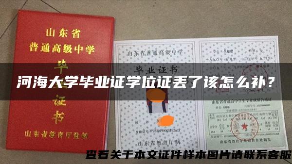 河海大學畢業證學位證丟了該怎么補？