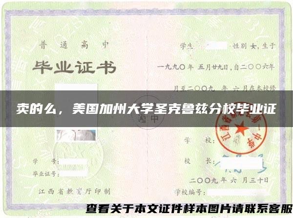 賣的么，美國加州大學圣克魯茲分校畢業證