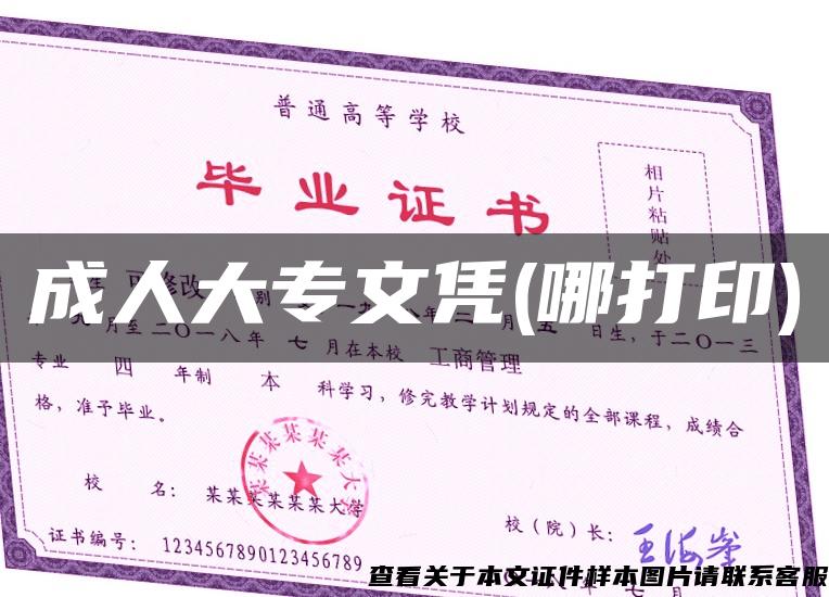 成人大專文憑(哪打印)