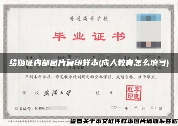 結婚證內部圖片復印樣本(成人教育怎么填寫)