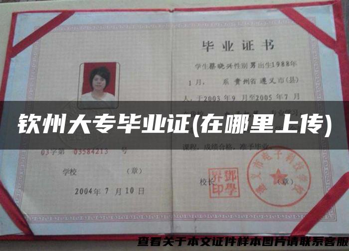 欽州大專畢業證(在哪里上傳)