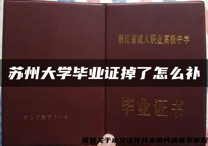 蘇州大學畢業證掉了怎么補
