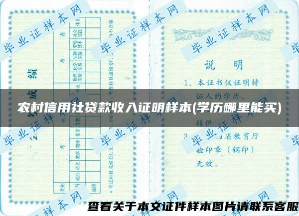 農村信用社貸款收入證明樣本(學歷哪里能買)