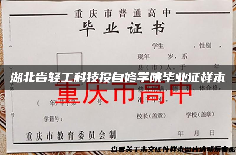 湖北省輕工科技投自修學院畢業證樣本