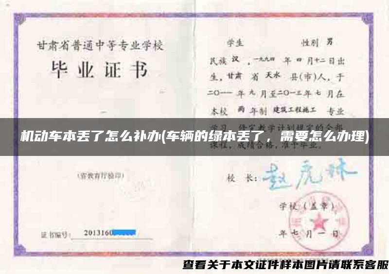 機動車本丟了怎么補辦(車輛的綠本丟了，需要怎么辦理)