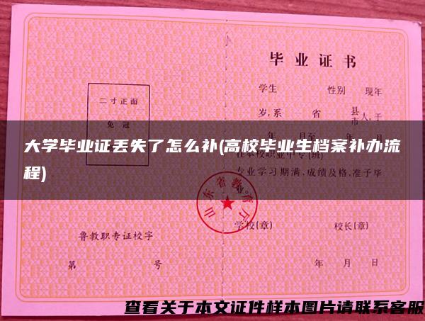 大學畢業證丟失了怎么補(高校畢業生檔案補辦流程)