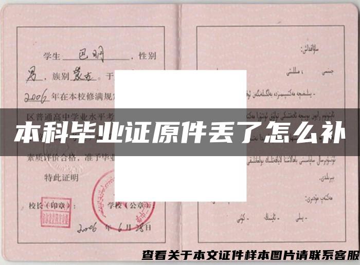 本科畢業證原件丟了怎么補
