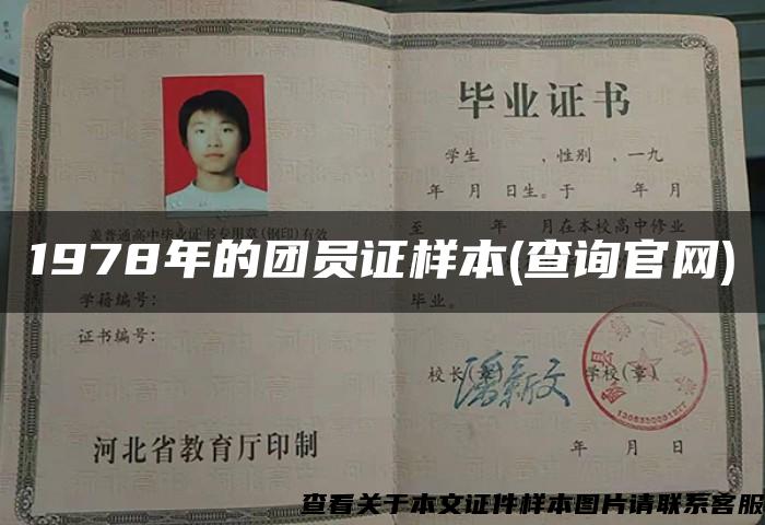 1978年的團員證樣本(查詢官網)