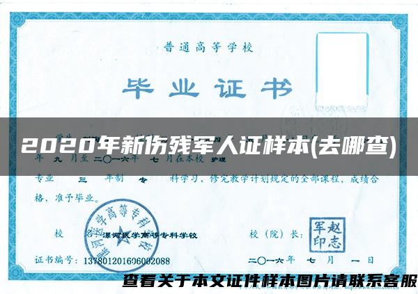2020年新傷殘軍人證樣本(去哪查)