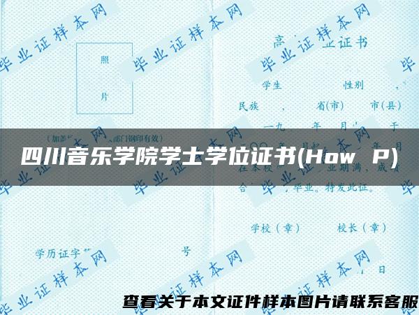 四川音樂學院學士學位證書(How P)