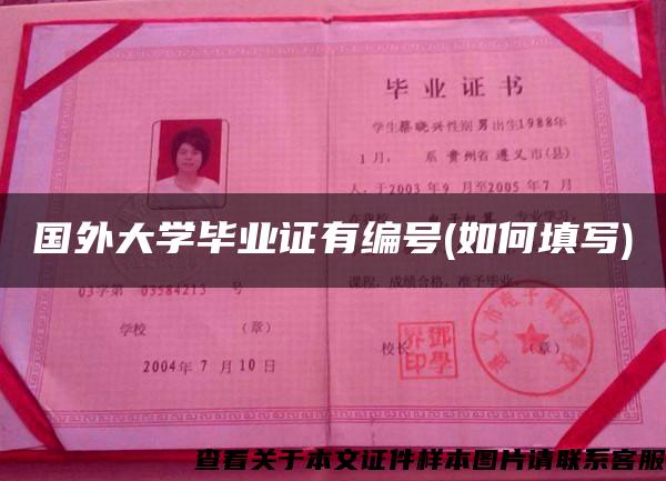 國外大學畢業證有編號(如何填寫)