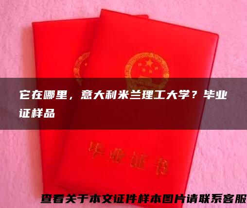 它在哪里，意大利米蘭理工大學？畢業證樣品