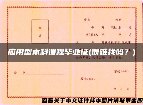 應用型本科課程畢業證(很難找嗎？)