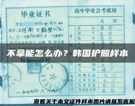 不拿能怎么辦？韓國護照樣本