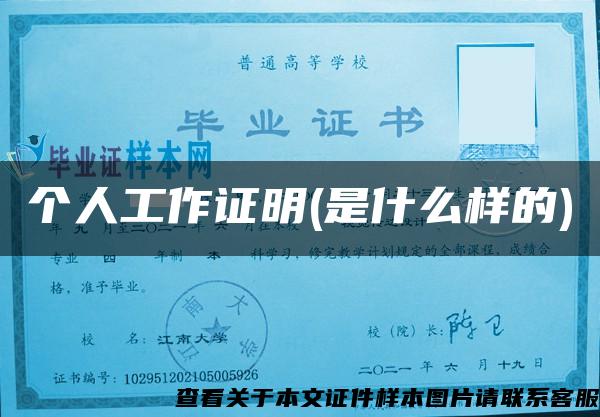 個人工作證明(是什么樣的)