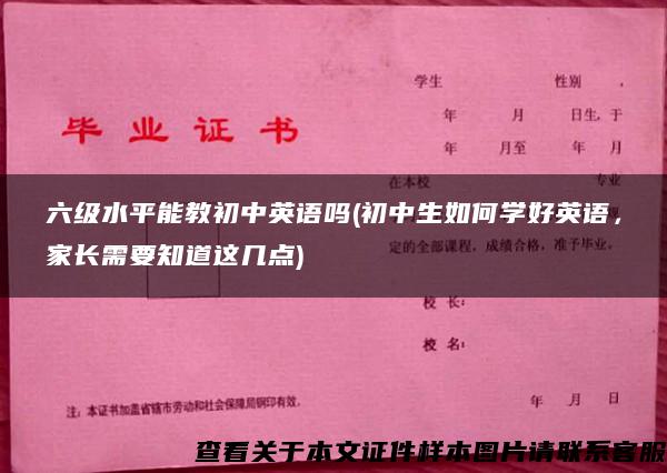 六級水平能教初中英語嗎(初中生如何學好英語，家長需要知道這幾點)