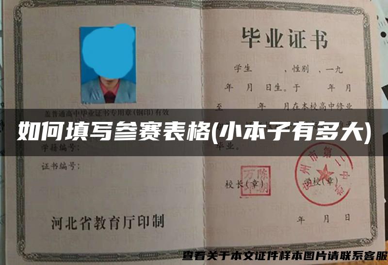 如何填寫參賽表格(小本子有多大)