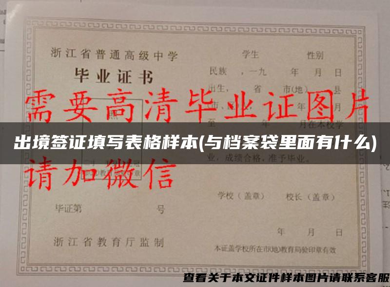 出境簽證填寫表格樣本(與檔案袋里面有什么)