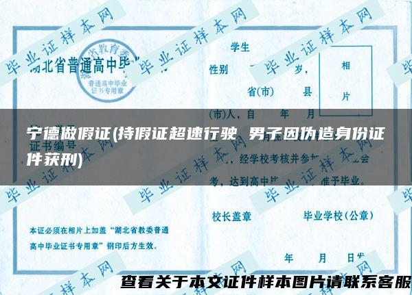 寧德做假證(持假證超速行駛 男子因偽造身份證件獲刑)