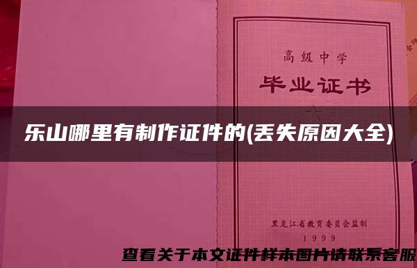 樂山哪里有制作證件的(丟失原因大全)