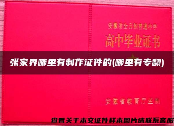 張家界哪里有制作證件的(哪里有專翻)