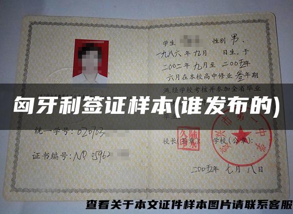 匈牙利簽證樣本(誰發布的)