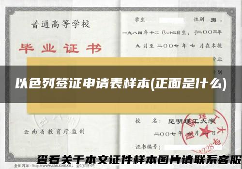 以色列簽證申請表樣本(正面是什么)