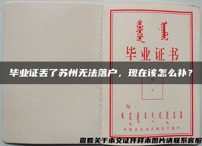 畢業證丟了蘇州無法落戶，現在該怎么補？