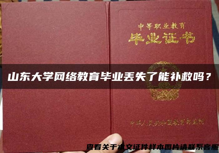山東大學網絡教育畢業丟失了能補救嗎？