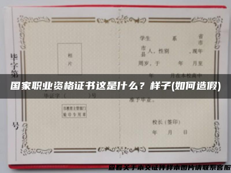 國家職業資格證書這是什么？樣子(如何造假)