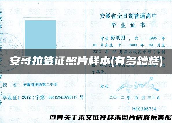 安哥拉簽證照片樣本(有多糟糕)