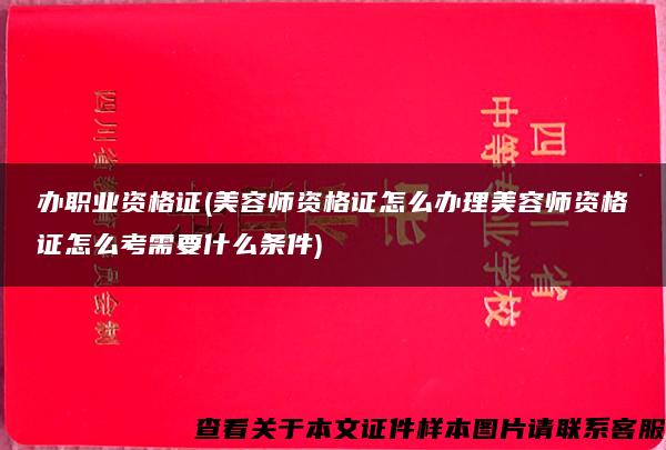 辦職業資格證(美容師資格證怎么辦理美容師資格證怎么考需要什么條件)