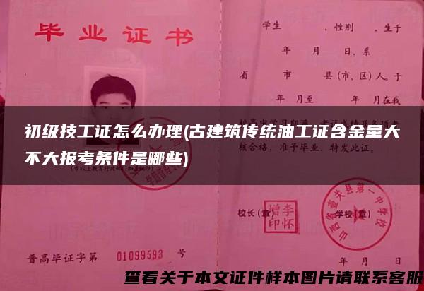 初級技工證怎么辦理(古建筑傳統油工證含金量大不大報考條件是哪些)
