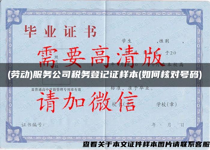 (勞動)服務公司稅務登記證樣本(如何核對號碼)