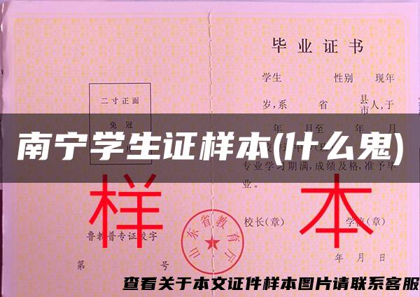南寧學生證樣本(什么鬼)