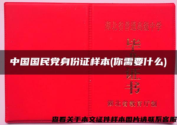 中國國民黨身份證樣本(你需要什么)