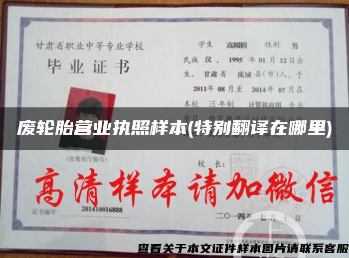 廢輪胎營業執照樣本(特別翻譯在哪里)