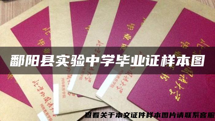 鄱陽縣實驗中學畢業證樣本圖