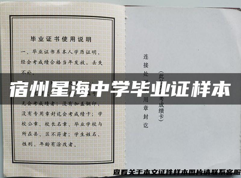 宿州星海中學畢業證樣本