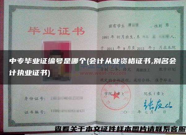 中專畢業證編號是哪個(會計從業資格證書,別名會計執業證書)