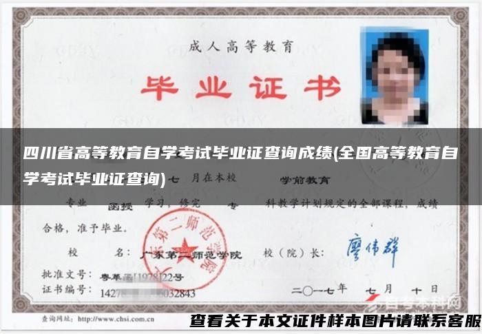 四川省高等教育自學考試畢業證查詢成績(全國高等教育自學考試畢業證查詢)