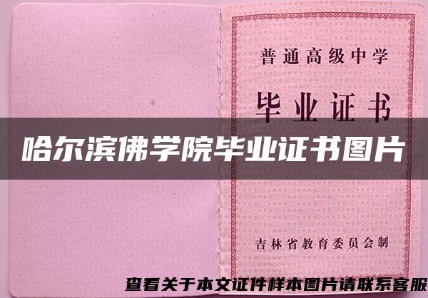 哈爾濱佛學院畢業證書圖片