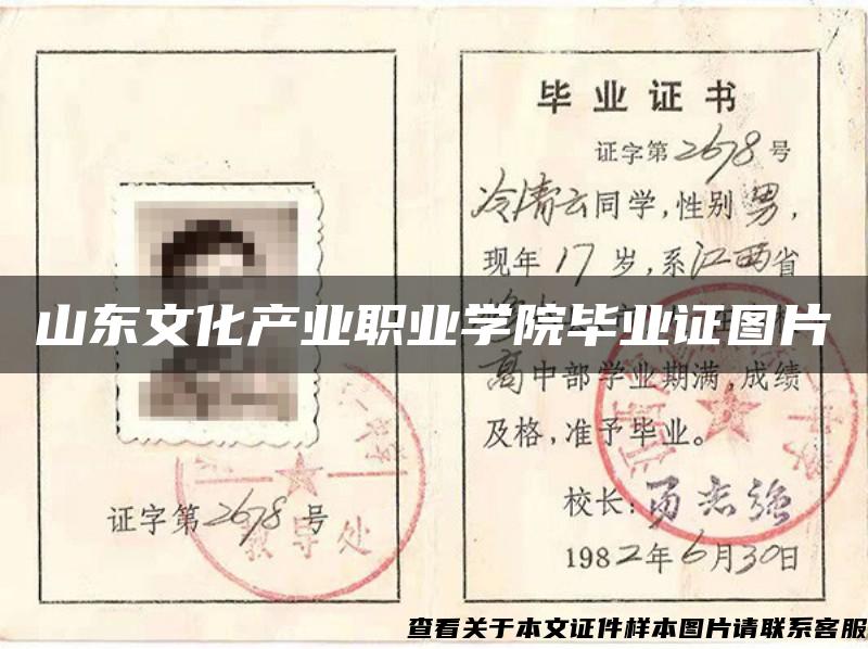 山東文化產業職業學院畢業證圖片