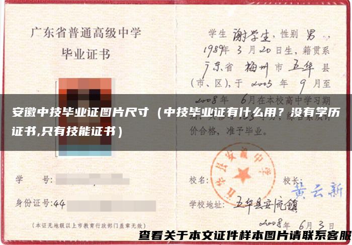 安徽中技畢業證圖片尺寸（中技畢業證有什么用？沒有學歷證書,只有技能證書）